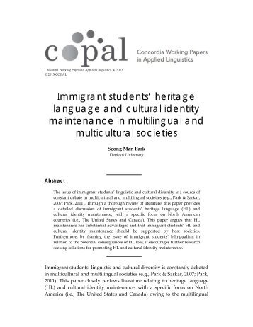 Immigrant students' heritage language and cultural identity ...