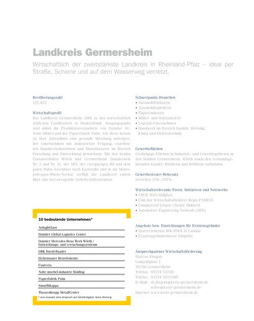 Daten und Fakten Flyer deutsch - TechnologieRegion Karlsruhe