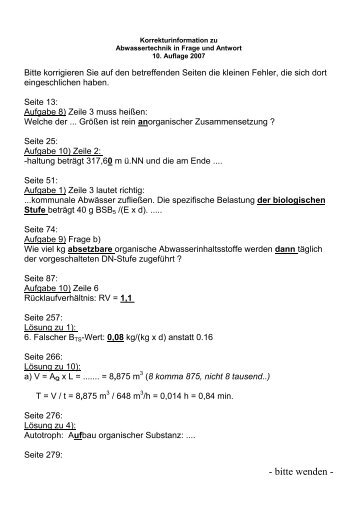 Die Abtrennung von Schlammwasser und die damit verbundene ...