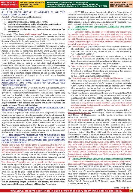 World Wide Support for Article 51 of the Constitution of India