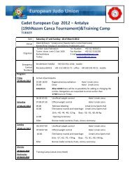 Cadet European Cup 2012 – Antalya (19thNazım Canca ...