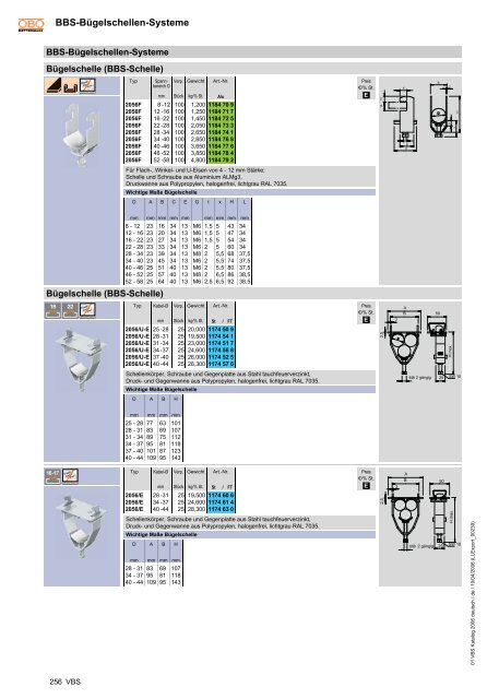 PDF Datei: BroschÃƒÂ¼re / OBO / Katalog VBS BÃƒÂ¼gelschellen