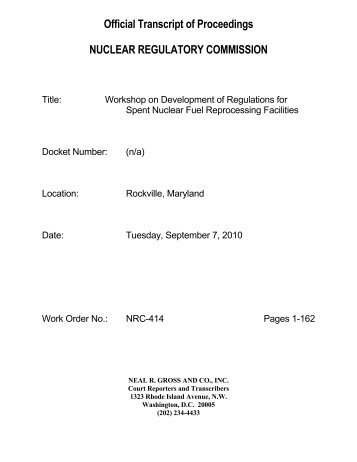 Download NRC Transcript for Workshop (September 7, 2010)