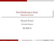 Eine EinfÃƒÂ¼hrung in Stata - Regressionsanalyse - UniversitÃƒÂ¤t WÃƒÂ¼rzburg