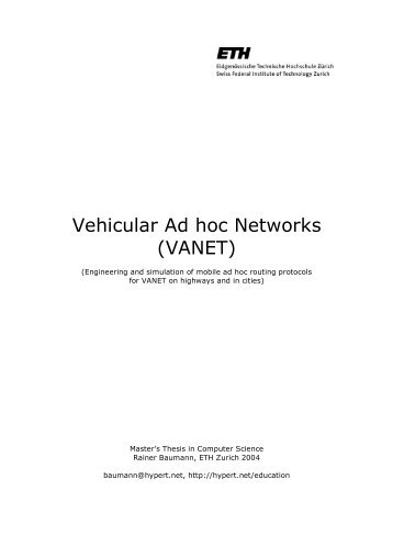 Vehicular Ad hoc Networks (VANET) - Baumann, Rainer