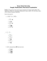 Sample Exam - Department of Mathematics & Statistics - Texas Tech ...