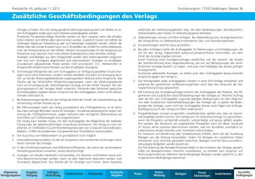 Mediadaten 2012 - Zeitungsverlag Waiblingen