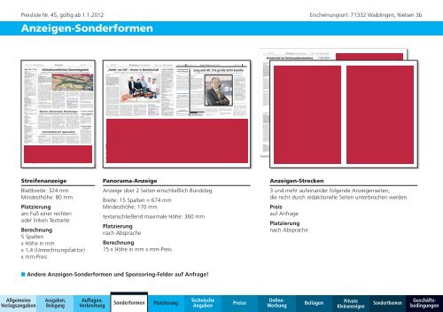 Mediadaten 2012 - Zeitungsverlag Waiblingen