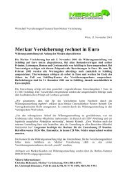 Merkur Versicherung rechnet in Euro