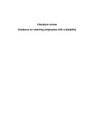 Literature review Guidance on retaining employees with a disability