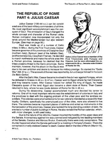 the republic of rome part 4: julius caesar - TheMattHatters