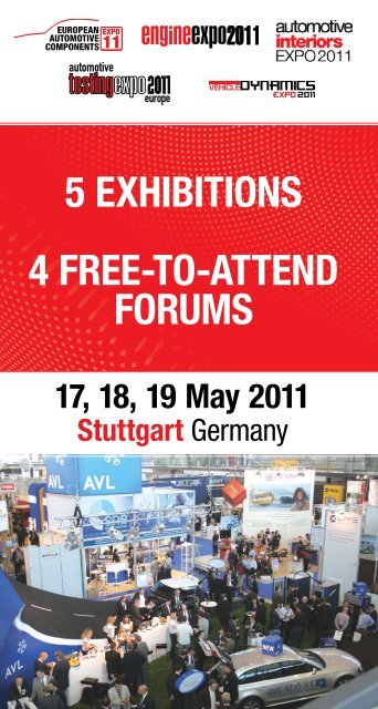 5 exhibitions 4 free-to-attend forums - Automotive Testing Expo