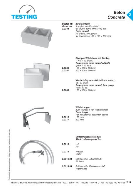 Beton Concrete - Testing Equipment for Construction Materials