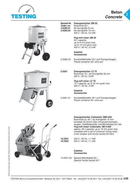 Beton Concrete - Testing Equipment for Construction Materials