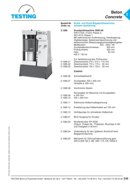 Beton Concrete - Testing Equipment for Construction Materials