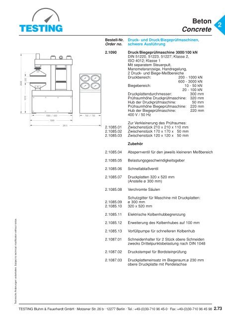 Beton Concrete - Testing Equipment for Construction Materials