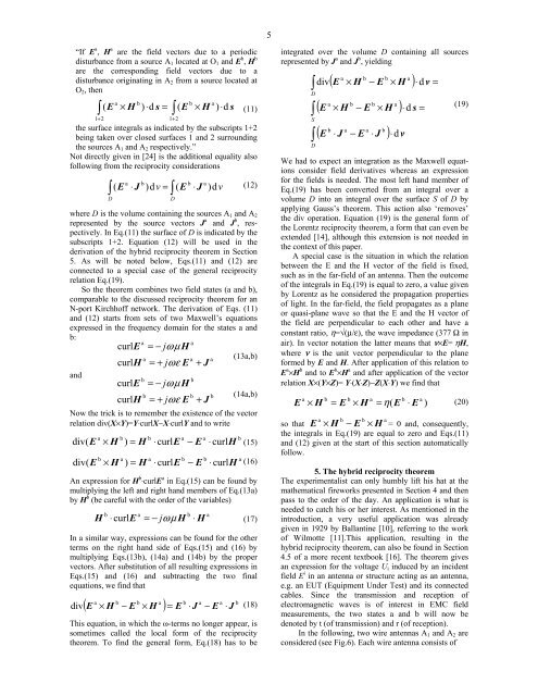 reciprocity and emc measurements - IEEE Electromagnetic ...