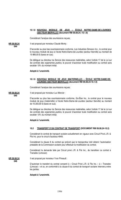 24 aoÃ»t 2009 - Commission scolaire des Hautes-RiviÃ¨res
