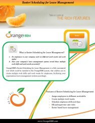 Roster/Scheduling for Leave Management - OrangeHRM