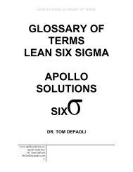 GLOSSARY OF TERMS LEAN SIX SIGMA APOLLO ... - Orthoworld