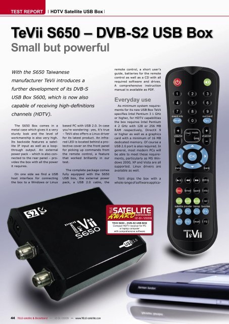 TeVii S650 â€“ DVB-S2 USB Box
