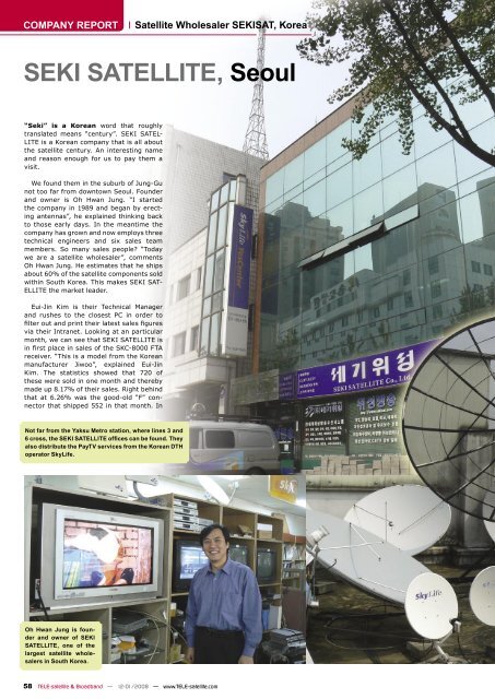 SEKI SATELLITE, Seoul - TELE-satellite International Magazine