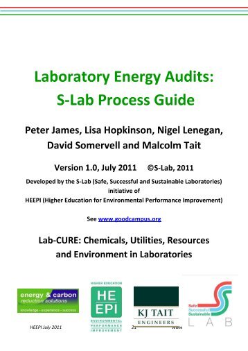 Laboratory Energy Audits: S-Lab Process Guide - Good Campus