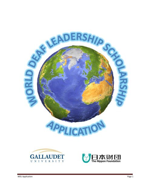 World Deaf Leadership * Scholarship Program - Gallaudet University