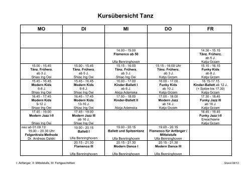 Stundenplan als pdf - Musik- und Kunstschule LÃ¼beck gGmbH