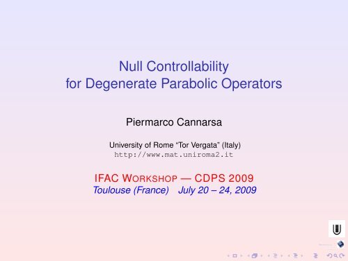 Null Controllability for Degenerate Parabolic Operators