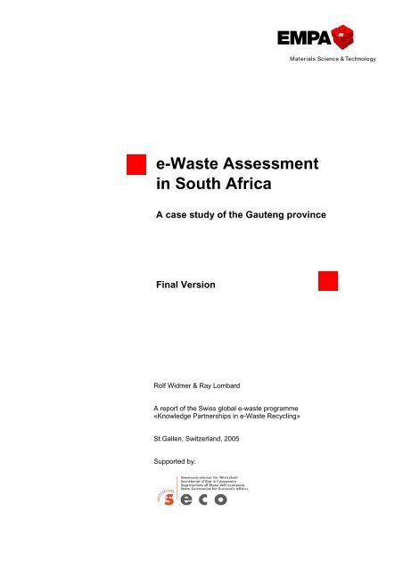 E-WASTE ASSESSMENT IN SOUTH AFRICA - e-Waste. This guide