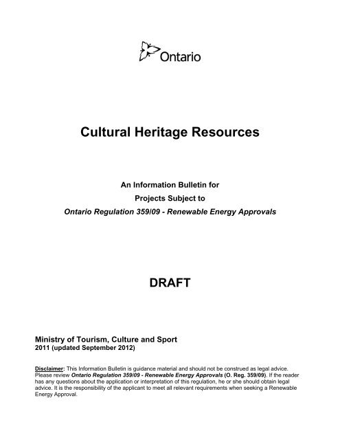 Cultural Heritage Resources - Ministry of Tourism