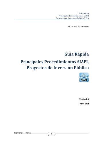 GuÃ­a RÃ¡pida Principales Procedimientos SIAFI Fast Track