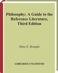 Philosophy: A Guide to the Reference Literature, Third Edition