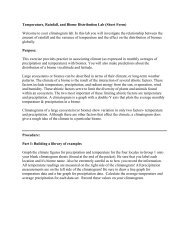 Temperature, Rainfall, And Biome Distribution Lab (Short Form)