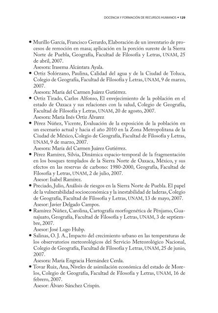 4o. Informe de Actividades - Instituto de GeografÃ­a - UNAM