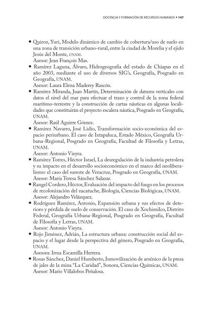 4o. Informe de Actividades - Instituto de GeografÃ­a - UNAM