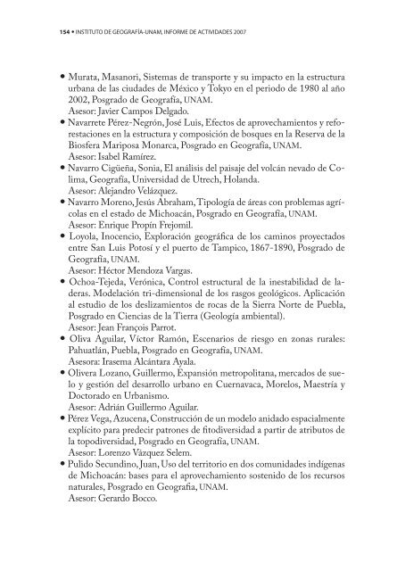 4o. Informe de Actividades - Instituto de GeografÃ­a - UNAM