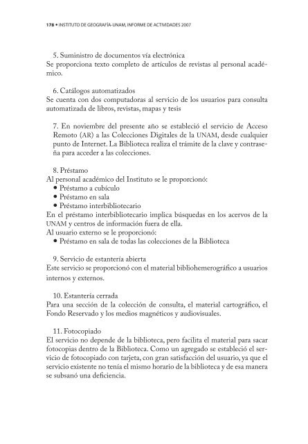 4o. Informe de Actividades - Instituto de GeografÃ­a - UNAM