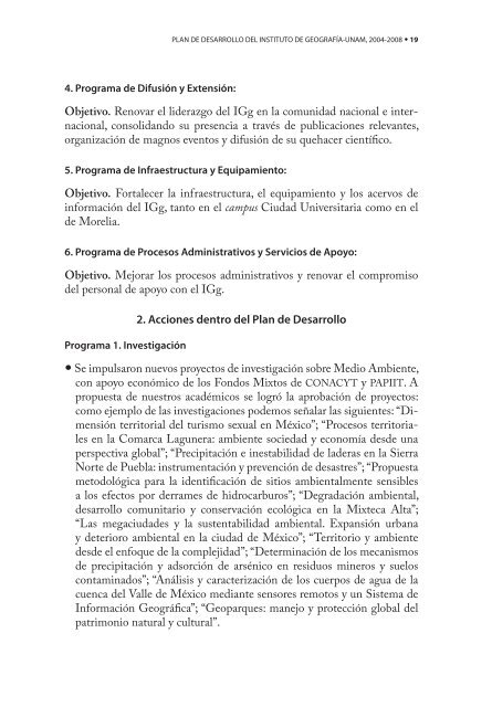 4o. Informe de Actividades - Instituto de GeografÃ­a - UNAM