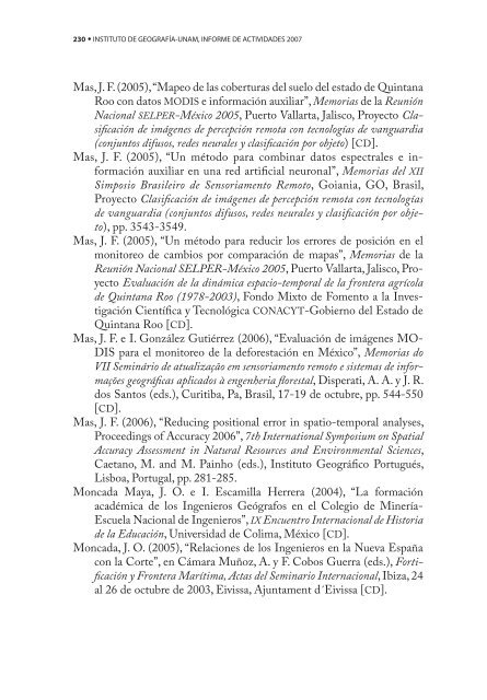 4o. Informe de Actividades - Instituto de GeografÃ­a - UNAM