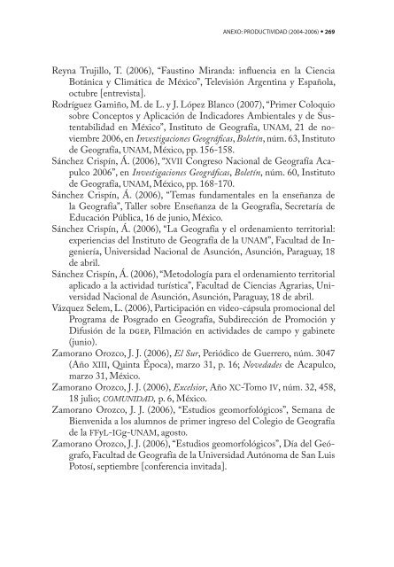 4o. Informe de Actividades - Instituto de GeografÃ­a - UNAM