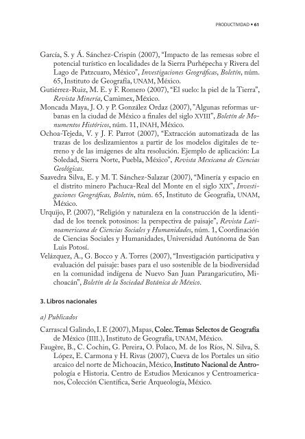 4o. Informe de Actividades - Instituto de GeografÃ­a - UNAM