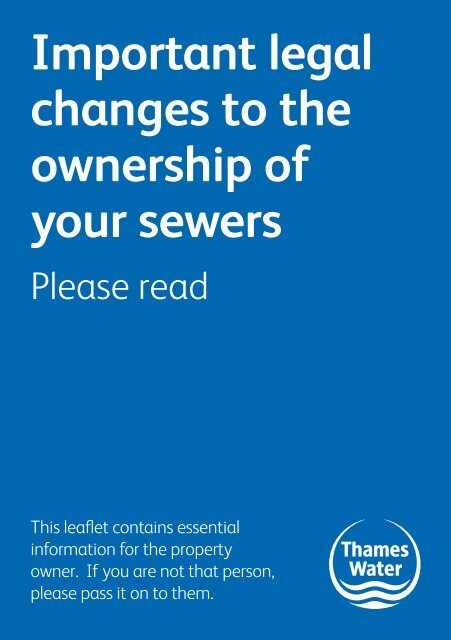 Thames Water information leaflet