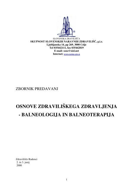 osnove zdraviliÅ¡kega zdravljenja - balneologija in balneoterapija