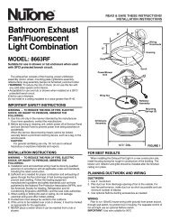 Bathroom Exhaust Fan/Fluorescent Light Combination - NuTone