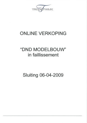 ONLINE VERKOPING in faillissement