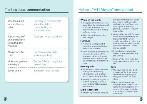 Multi-sensory impaired children in hospital - Sense