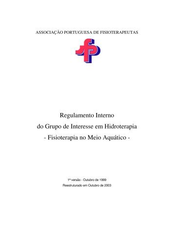 Regulamento Interno do Grupo de Interesse em Hidroterapia ... - APF