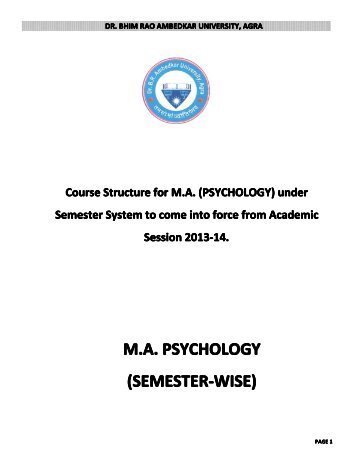 M.A. PSYCHOLOGY (SEMESTER-WISE) - Dr BR Ambedkar University